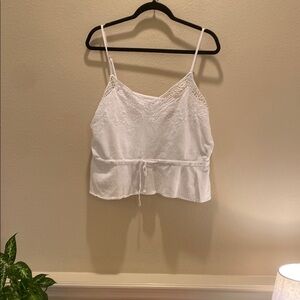 O'Neill White Tie Front Crop Camisole
